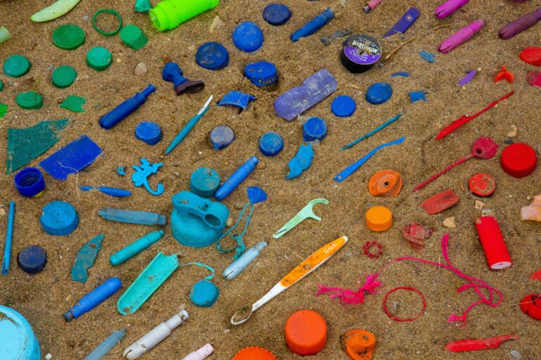 Microplastics on beach